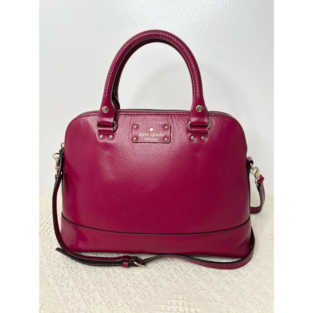 Kate Spade Wellesley Small Rachelle Magenta Pink Leather Satchel Shoulder Bag